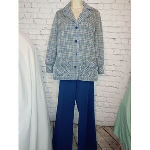 Catalina Sportswear VINTAGE Women's Size 14 Blue/White 2pc Pants Set.